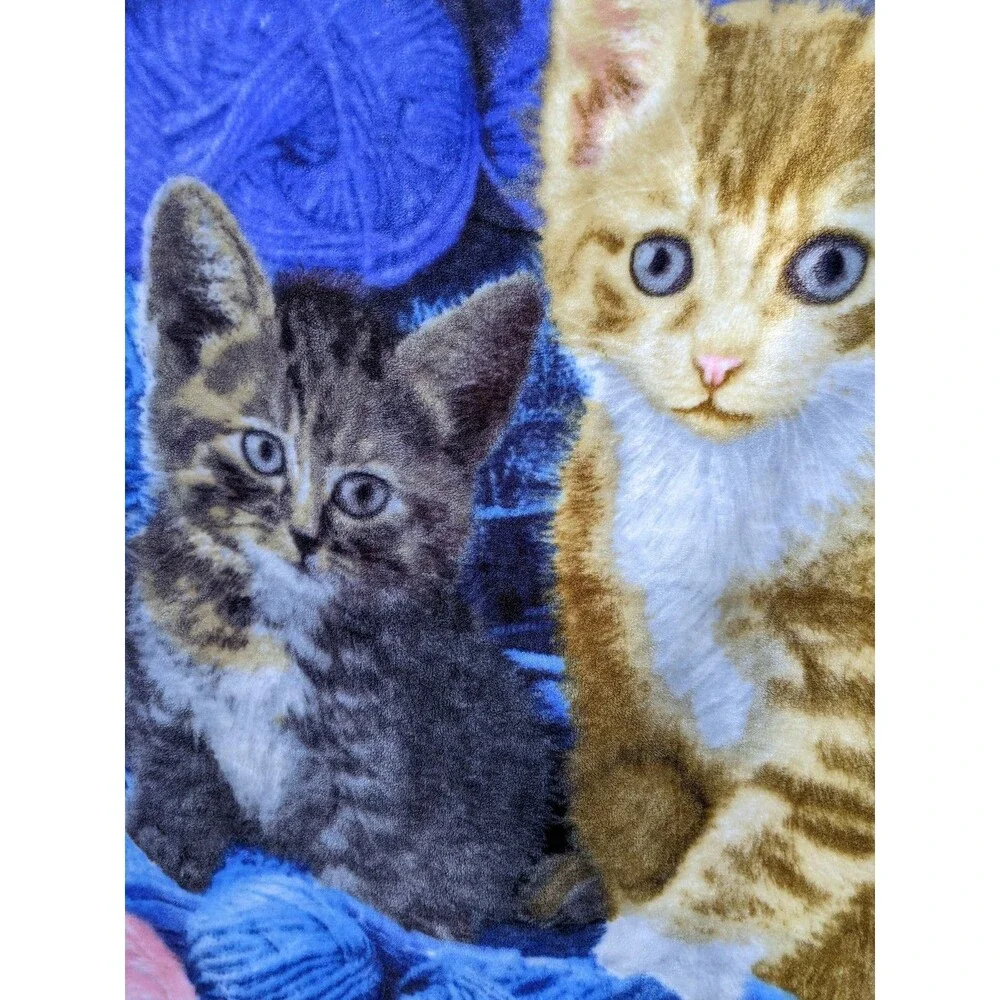 Greg Cuddiford Blanket Throw Two Kittens Cats Yarn Northwest 50 x 60